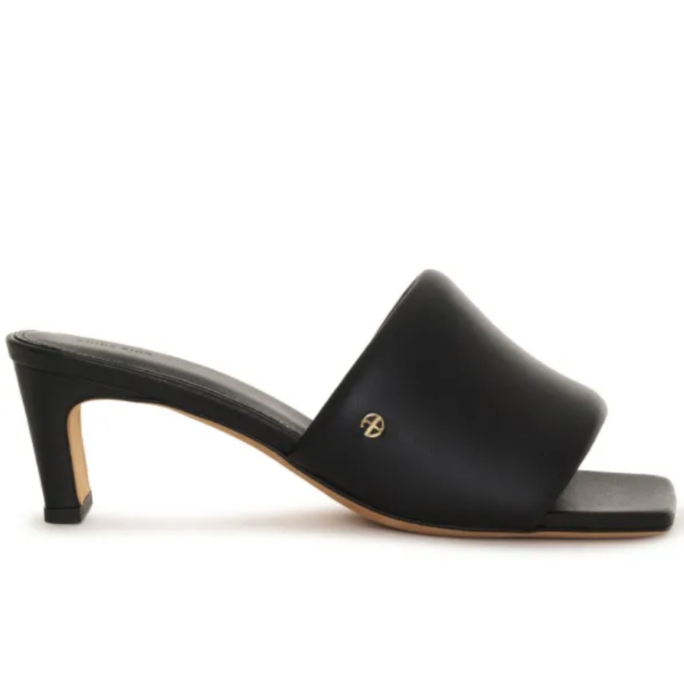 Anine Bing Black Leather Heeled Sandals